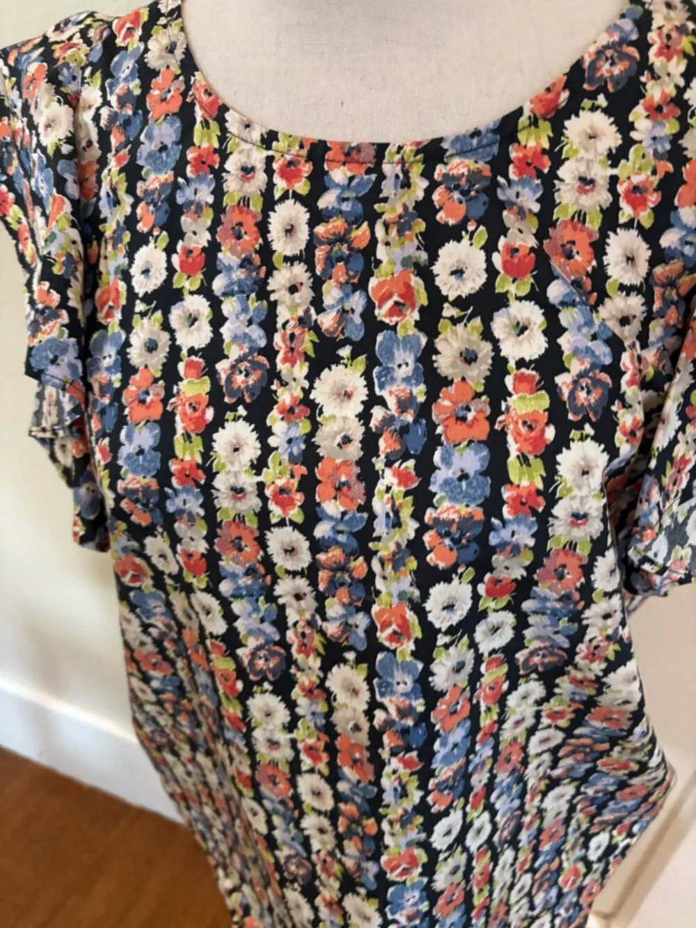 J.Crew Mercantile Floral Flutter Sleeve Blouse Women's Size 6